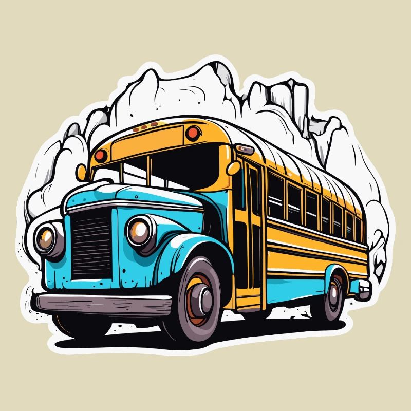 Bus / Schulbus / gelb / Comic / Old School