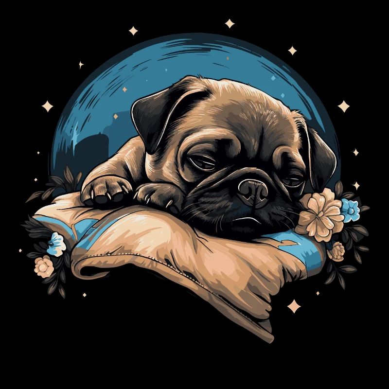 Chiot carlin endormi