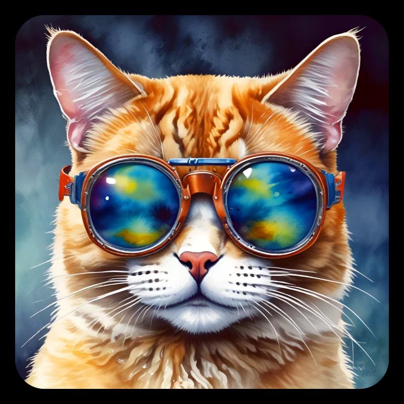 Chat cool avec des lunettes de soleil