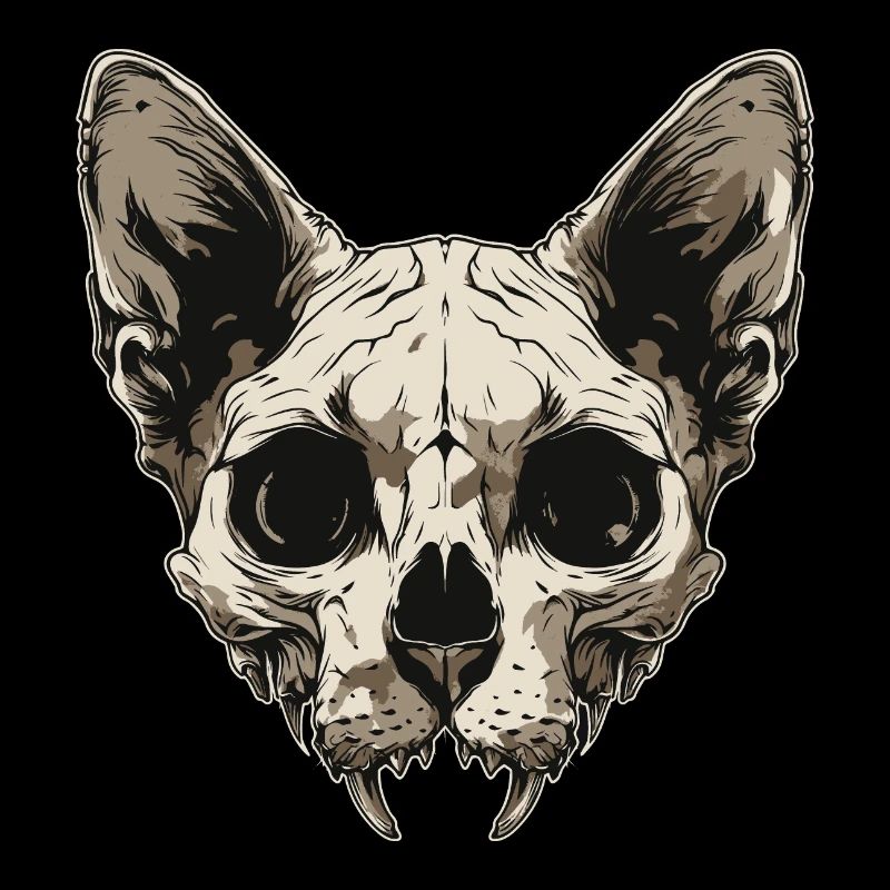 Crâne de chat zombie