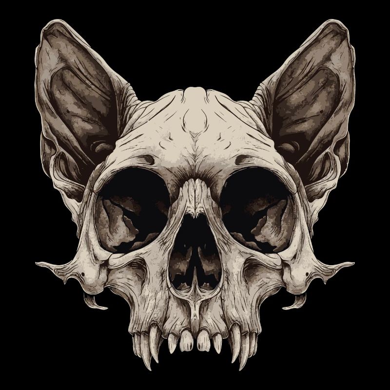 Crâne de chat zombie