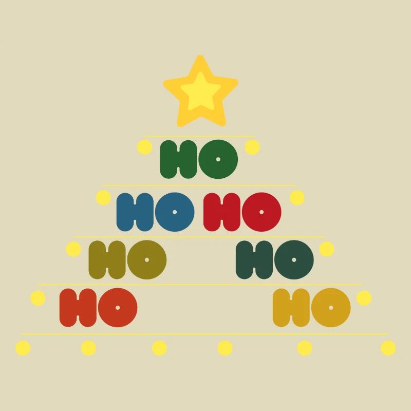 Ho Ho Ho - Weihnachtsbaum mit Stern