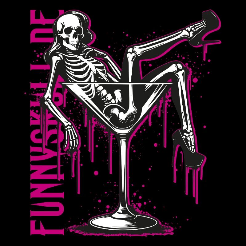 Dita Skull / Skeleton Diva in Martini Glass / FS0250