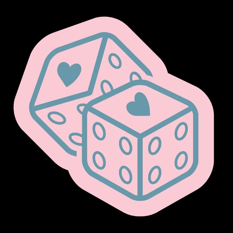 Heart cube in pastel pink