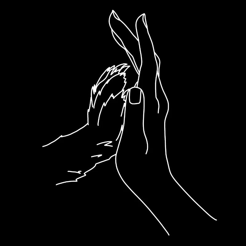 Hand mit Hundepfote hell