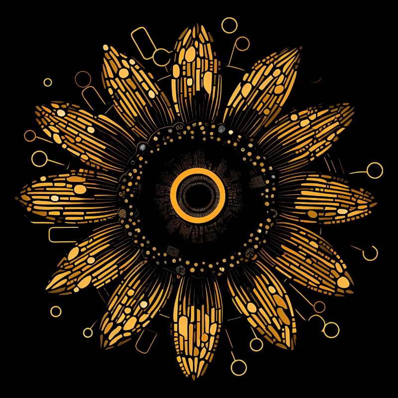 Boho Sunflower Mandala Pattern