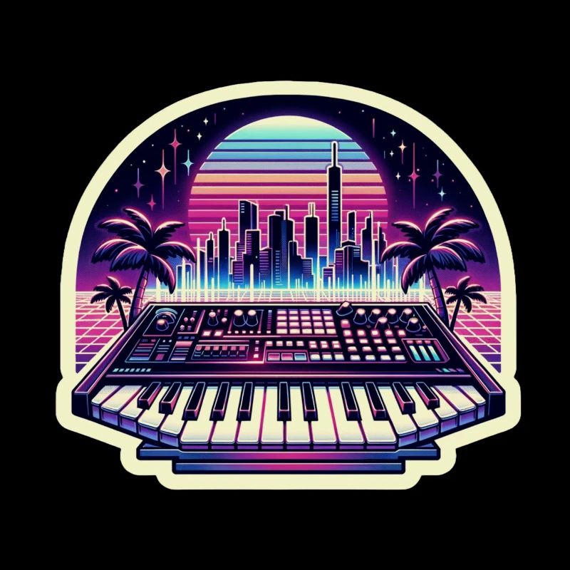 Synthesizer City Aufkleber