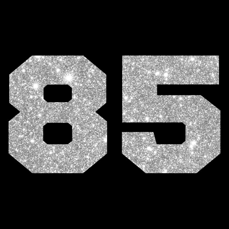 Number 85 Silver Glitter - 85th Anniversary