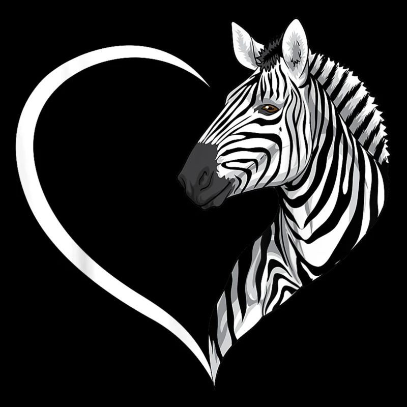 Zebra Heart Silhouette