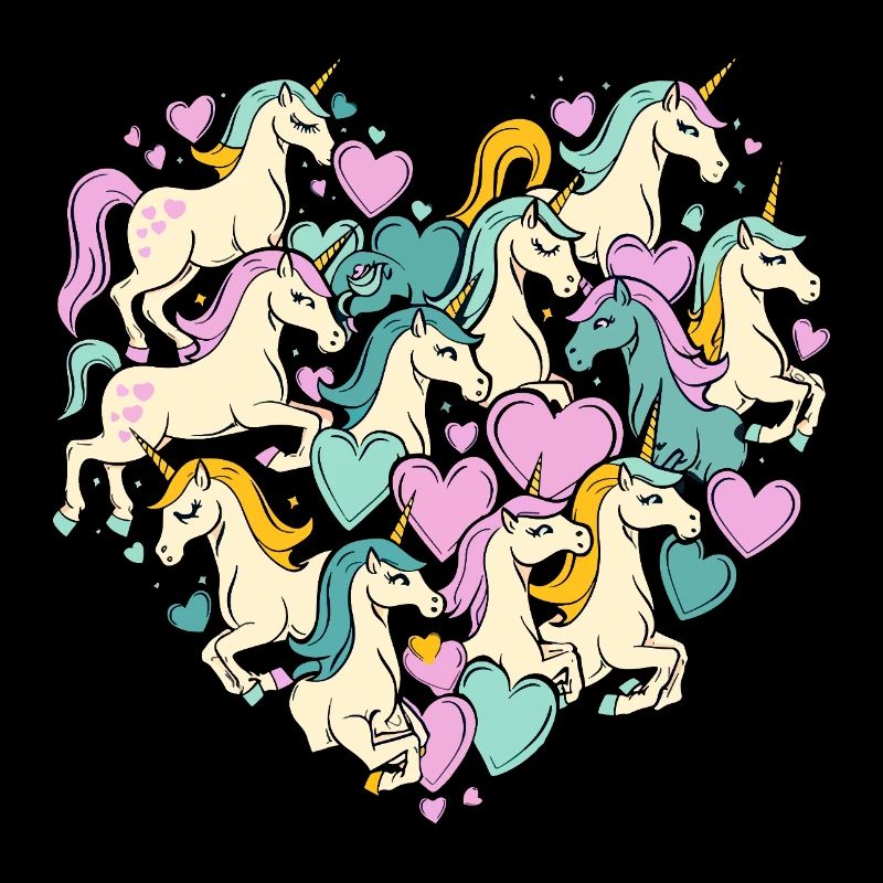 Einhorn Einhörner Herz Herzform Liebe Bunt Süß