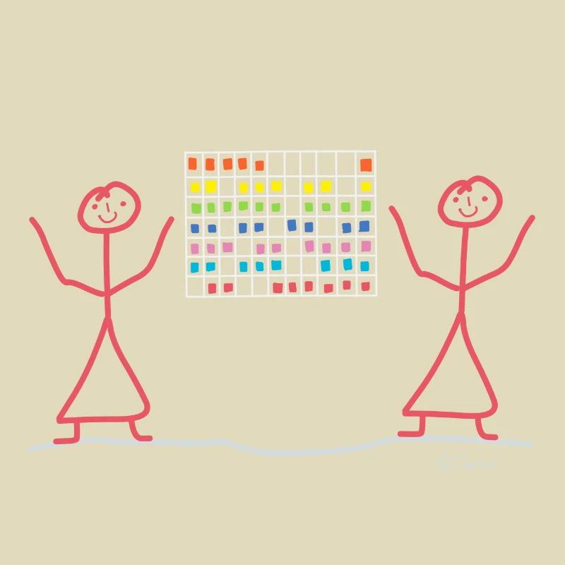 Project Management Scrum stick figures, processes
