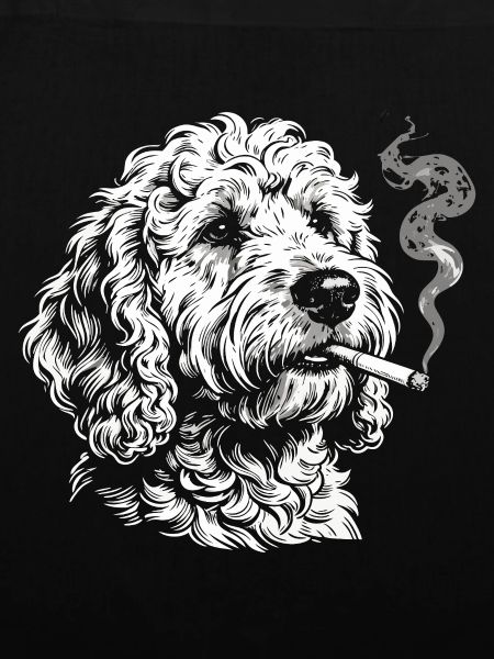 Rauchender Goldendoodle: Lustiges Hunde Meme Desig