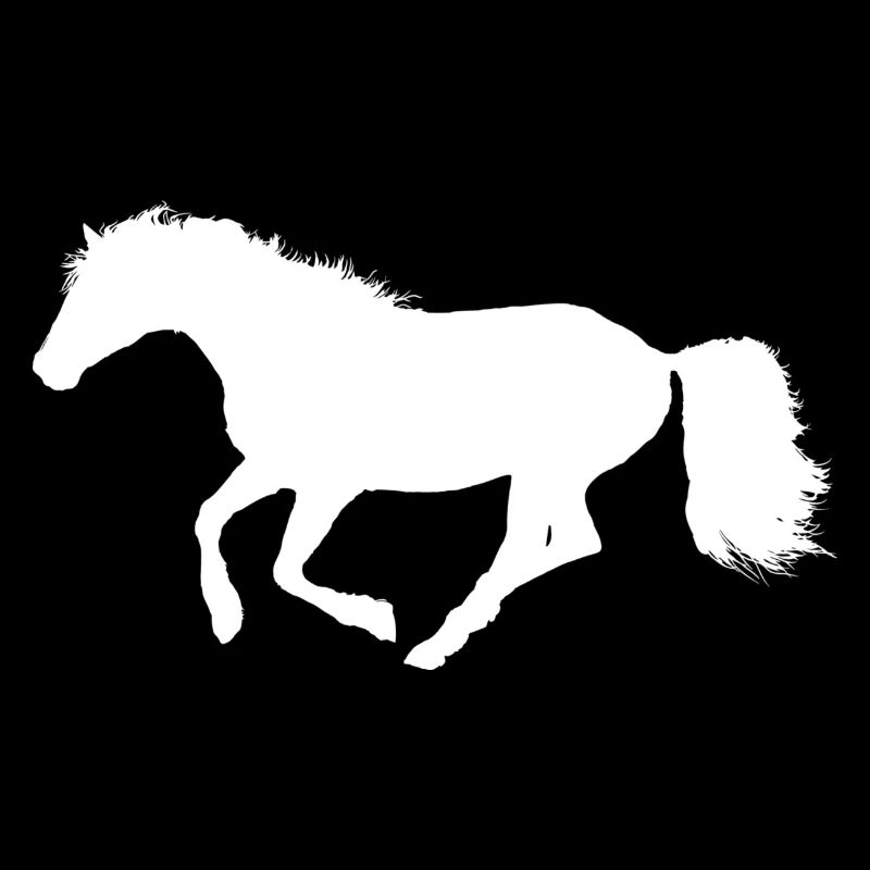 Galloping Horse - White White Silhouette