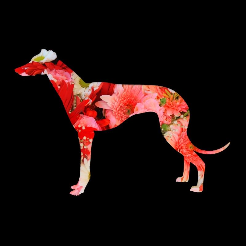 Greyhound comme silhouette florale