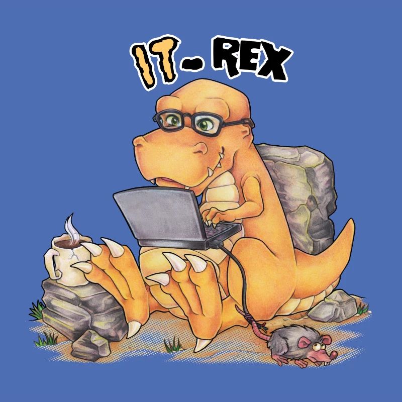 IT Rex- Lustiger Dinosaurier mit Computer