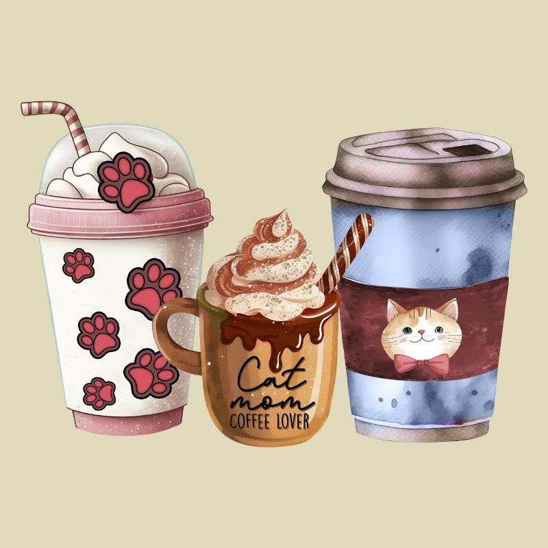 Maman chat aime le café