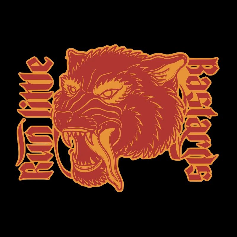 Run little Bastards Wolf Illustration