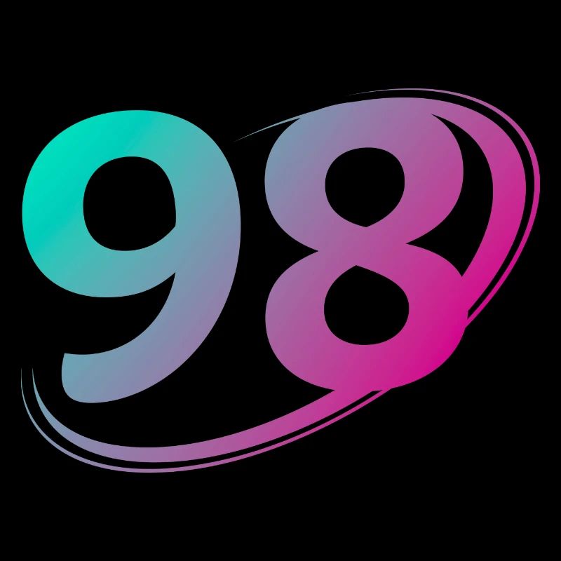 Numéro 98 multicolore