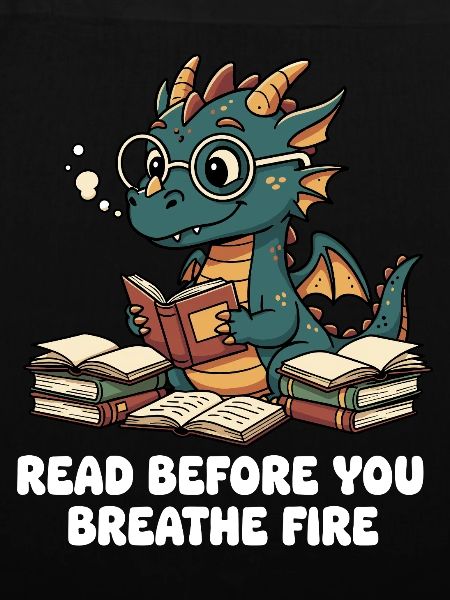Bücherdrache Lesen statt Feuer