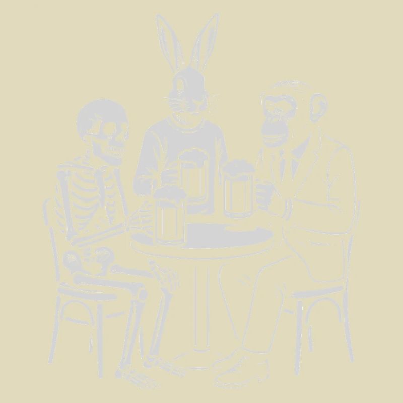 Pub Night Trio: Skeleton Rabbit and monkey