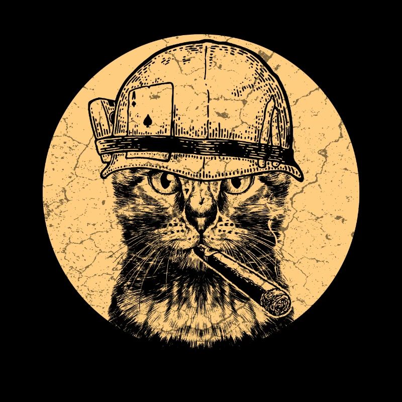 Lustige Militär Armee Sodat Katze mit Zigarre