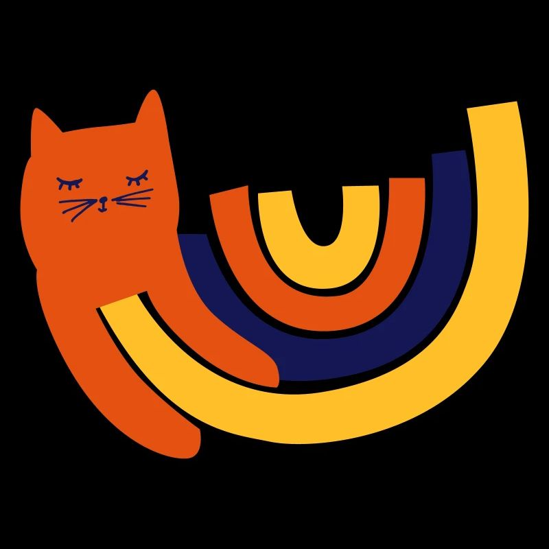 doux chat arc-en-ciel