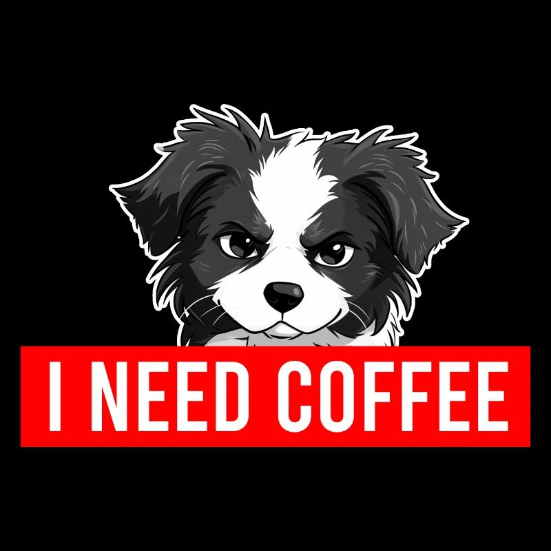 Angry Collie - I NEED COFFEE