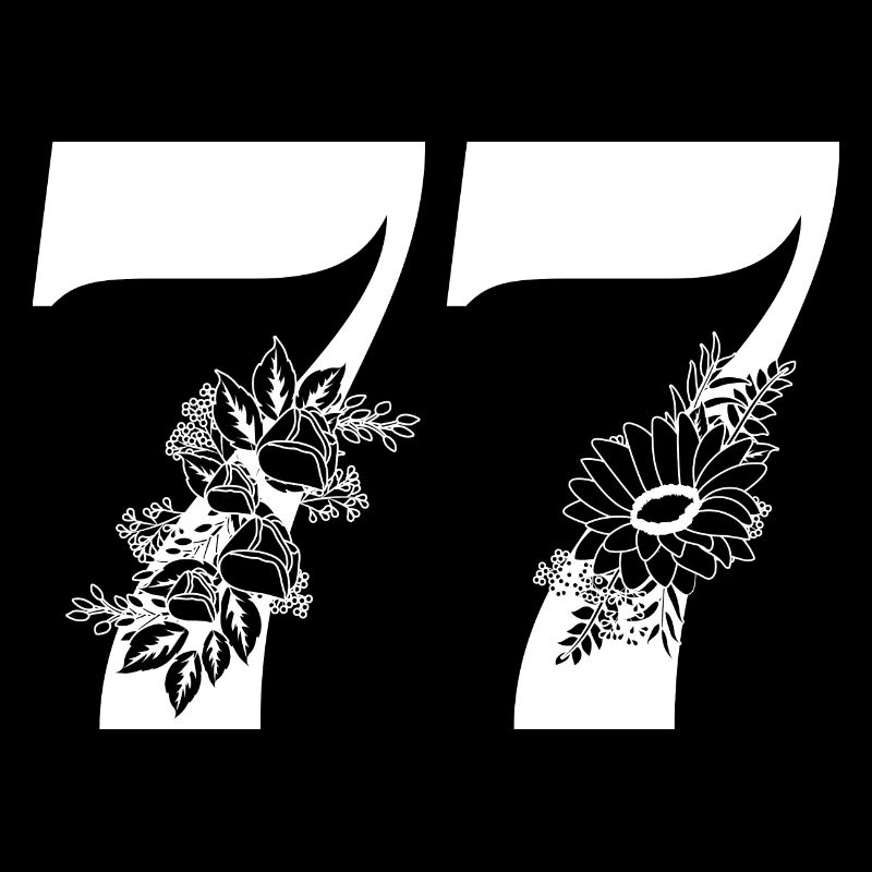 Nummer 77 Schwarze Blumen - 77. Blumengeburtstag