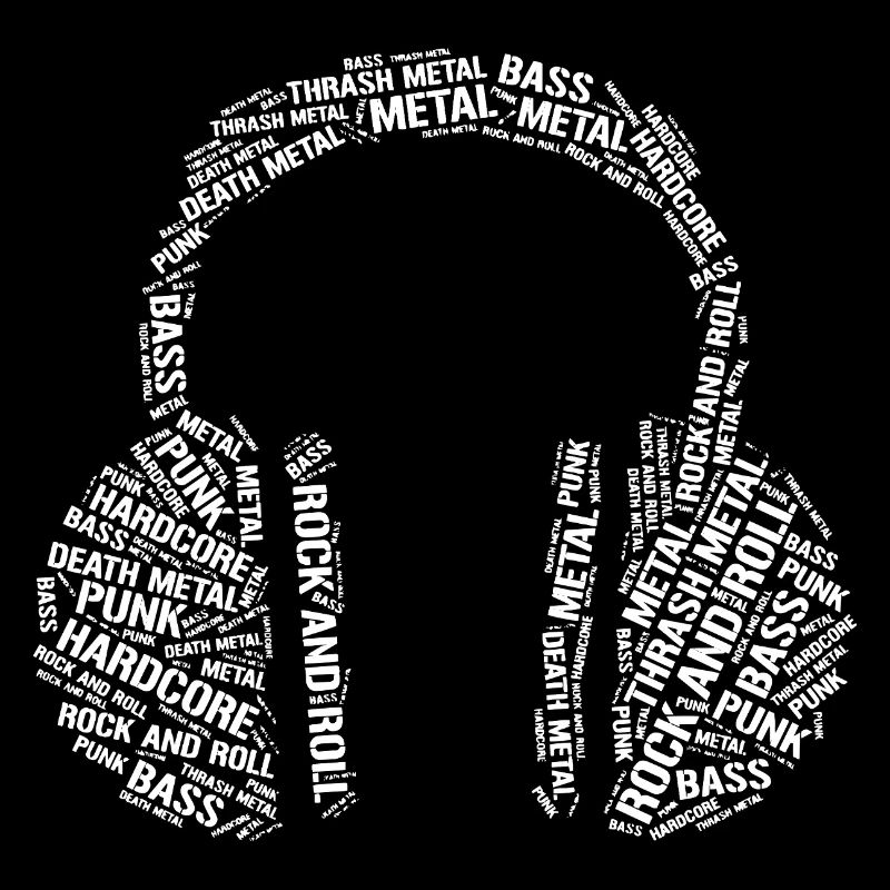 Musique de guitare Conception typographique de casque
