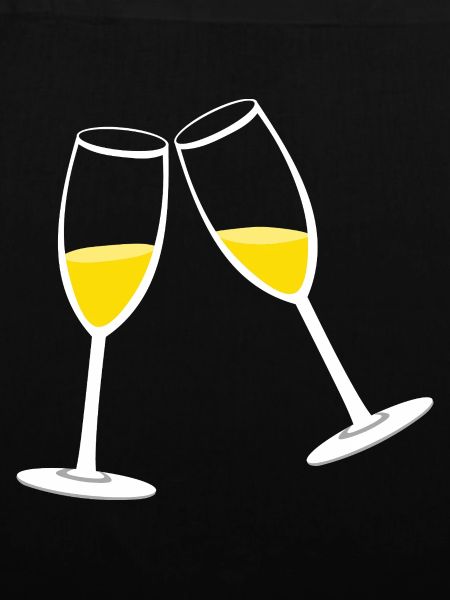 Anstoßen: Zwei Sekt Gläser