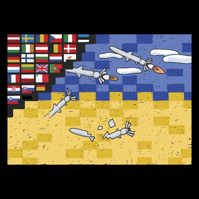 Drapeau ukrainien protégeant l’Europe