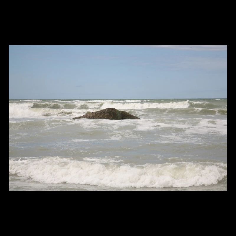 Vacances, Mer, Pierre, Ciel, Vagues