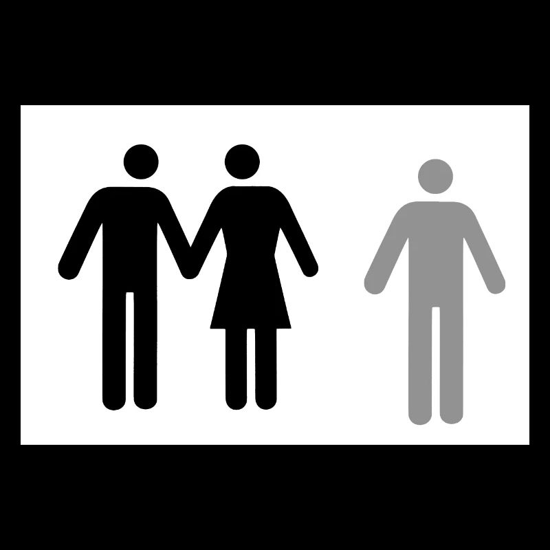 Couple and single icon flat
