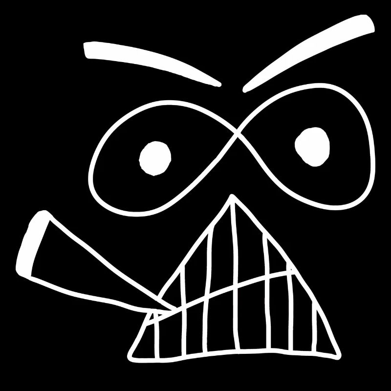 Cool Grumpy Face white - Weska Face Collection
