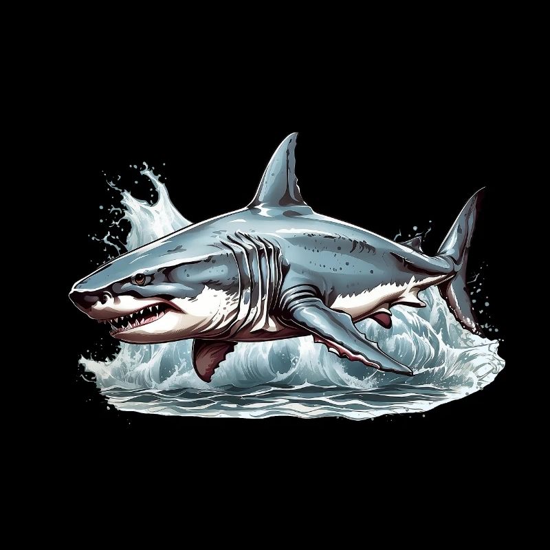 Grand requin blanc en colère