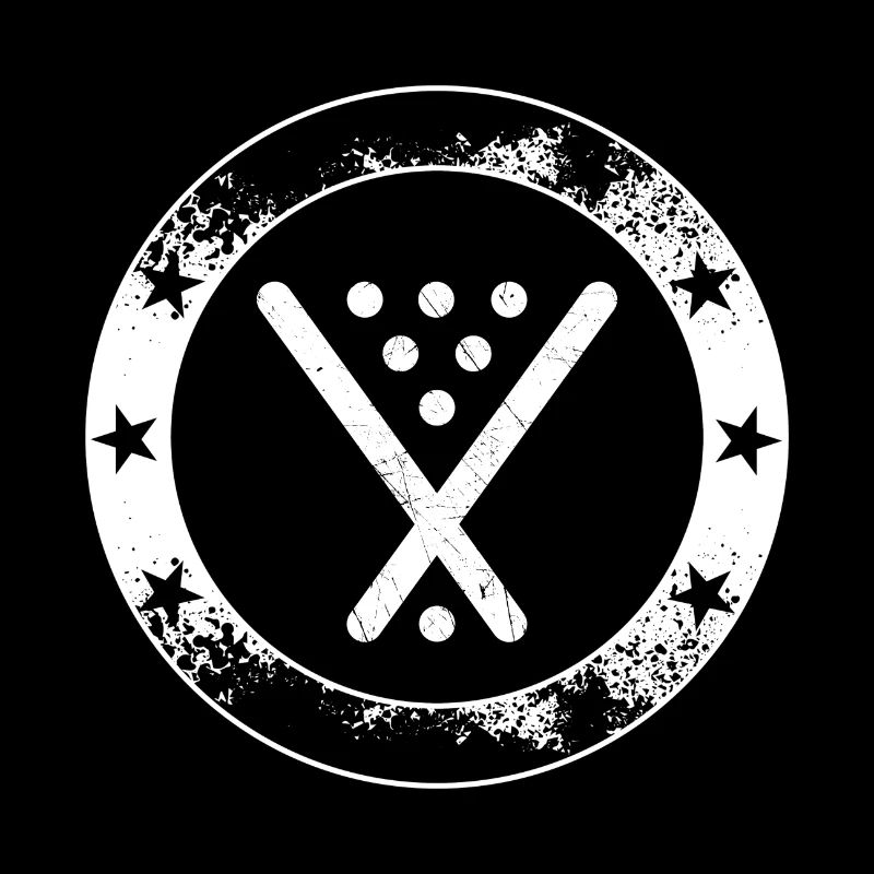 Poolbillard Emblem - Symbol Billard Queue Snooker