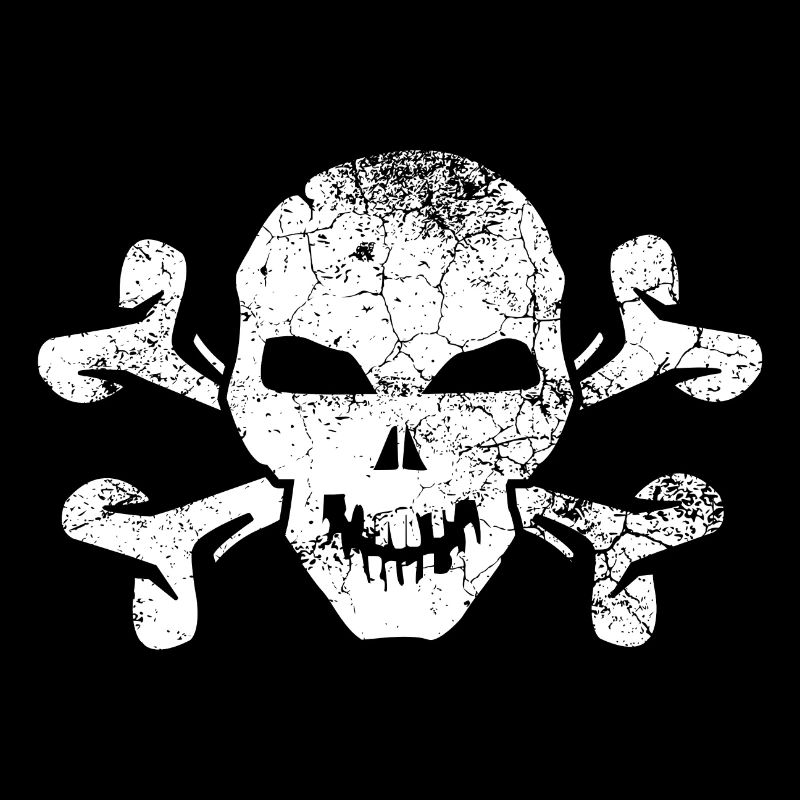 Cracked Skull And Crossbones