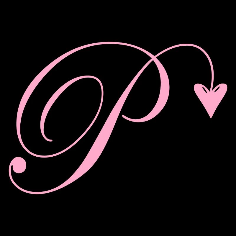 Monogram P Heart Vine
