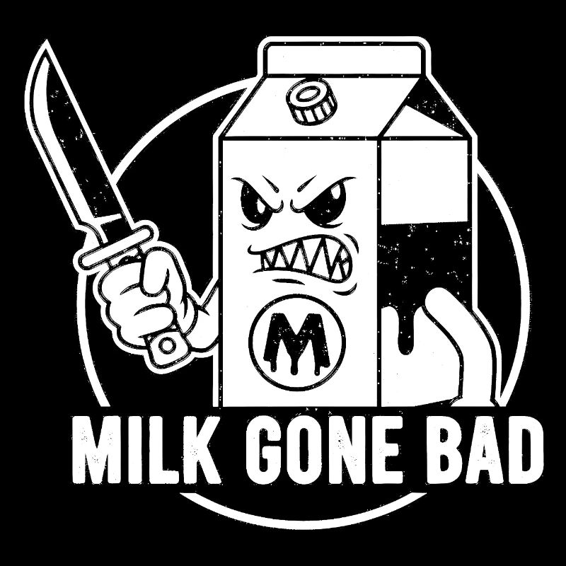 Le lait devient mauvais : une silhouette menaçante en carton