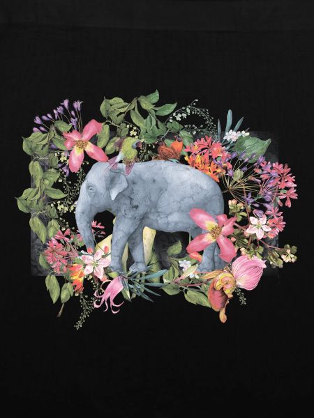 Elefant im Blütendschungel
