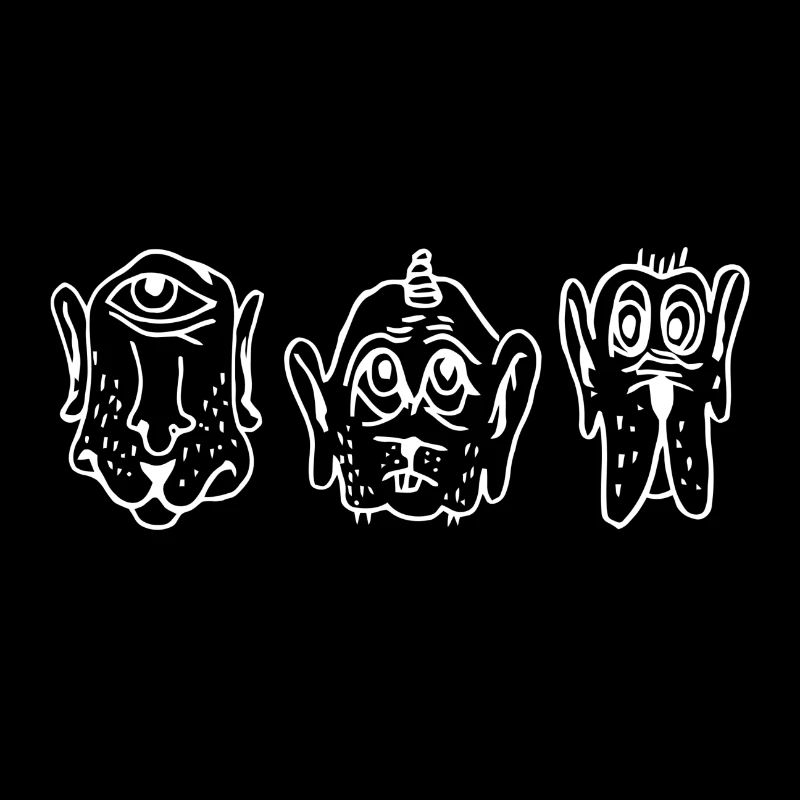 3 white dogs painted abstract as a gift