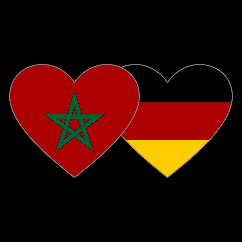 Morocco Germany Flag Heart