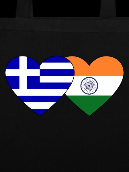 Greece India Flag Heart