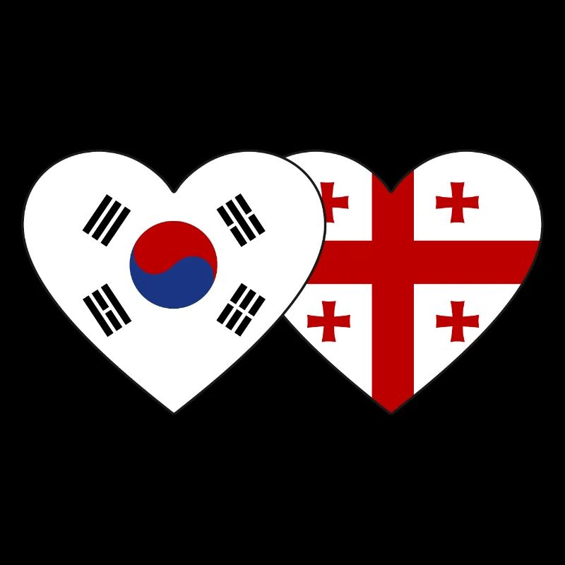 Corée du Sud Drapeau Géorgie Coeur