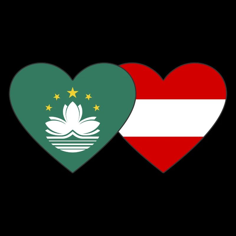 Cœur de drapeau de Macao Autriche