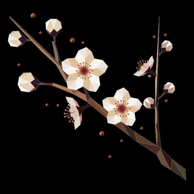 Branche de fleur de prunier – élégance délicate au printemps