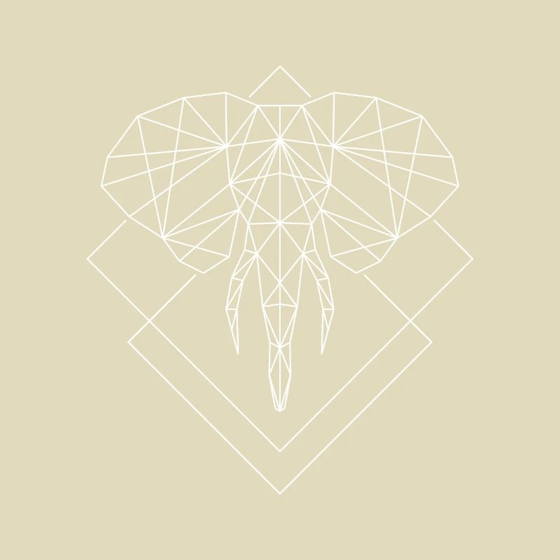 Polygon elephant white