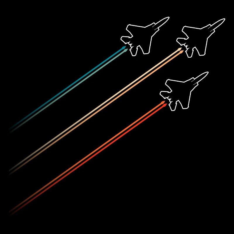 Squadron fighter jets vintage contrails