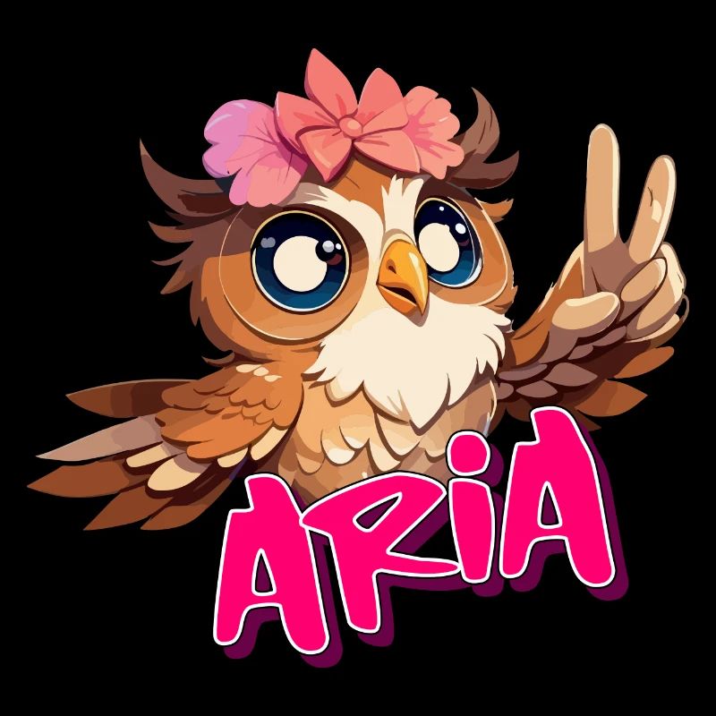 ARIA - Schöner Mädchen Name mit süßer EULE