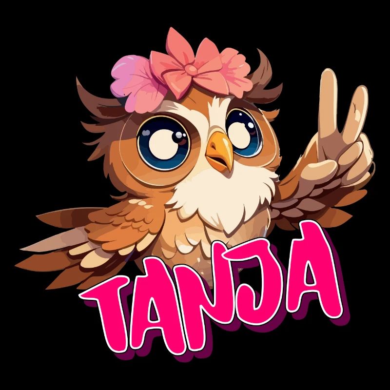 TANJA - Schöner Mädchen Name mit süßer EULE